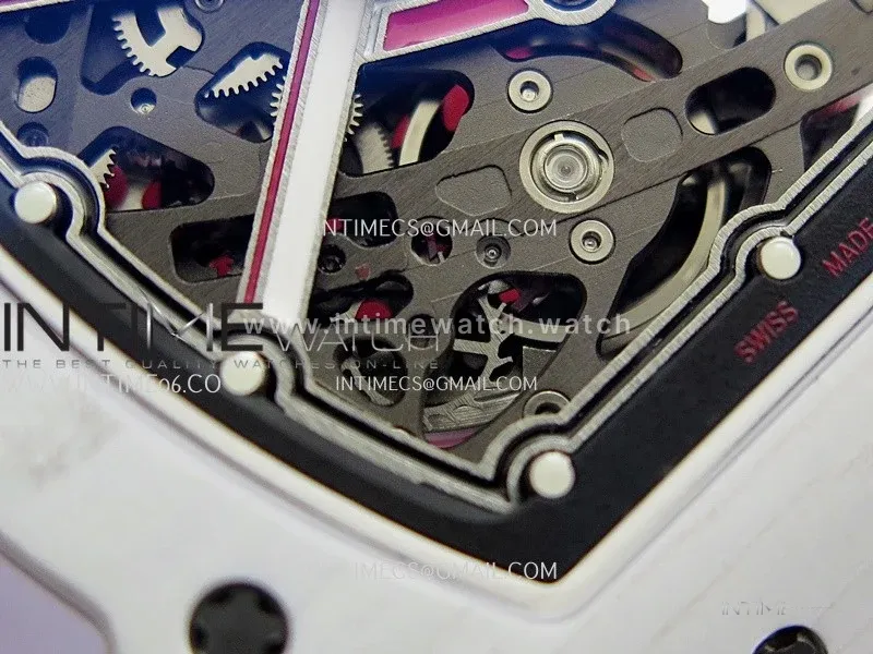 RM67-02 Charles White NTPT Umi Office 1:1 Beat Edition Red/White Skeleton Dial On Red Nylon strap CRMA7 Clone V2