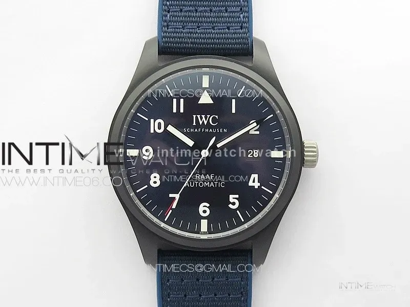 Pilot Mark RAAF Black Ceramic M+ 1:1 Best Edition Blue Dial on Blue Nylon Strap A2892 to Cal.35111