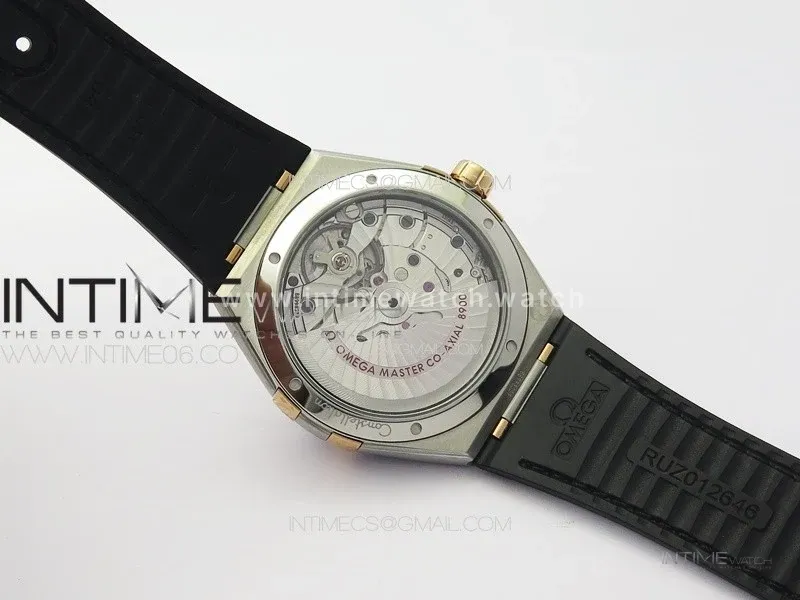 Constellation 41mm RG/Black Ceramic Bezel VSF 1:1 Best Edition Silver Dial on Black Gummy Strap A8900