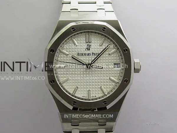 Royal Oak 41mm 15500 SS ZF Free Sprung V4 1:1 Best Edition Silver Textured Dial On SS Bracelet Super Clone A4302