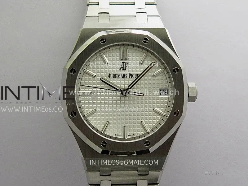 Royal Oak 41mm 15500 SS ZF Free Sprung V4 1:1 Best Edition Silver Textured Dial On SS Bracelet Super Clone A4302