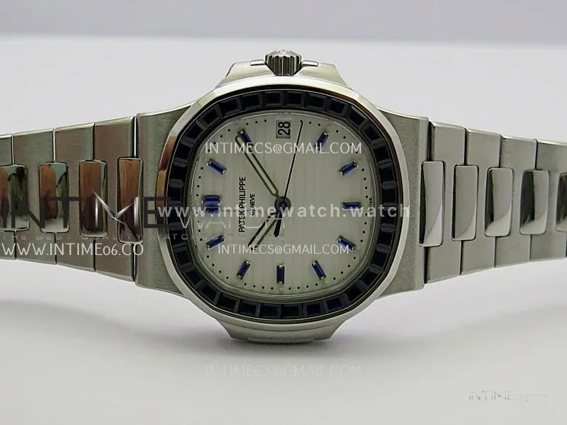 Nautilus 5711/1A Blue T Diamond SS GRF 1:1 Best Edition White Textured Dial On SS Bracelet Asian 26-330