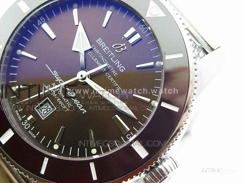 Super Ocean Heritage Brown Ceramic Bezel SS Brown Dial on SS Bracelet A2824