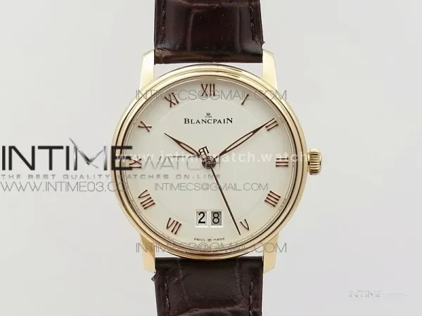 Villeret 6669 RG V2 HG 1:1 Best Edition White Dial On brown leather Strap