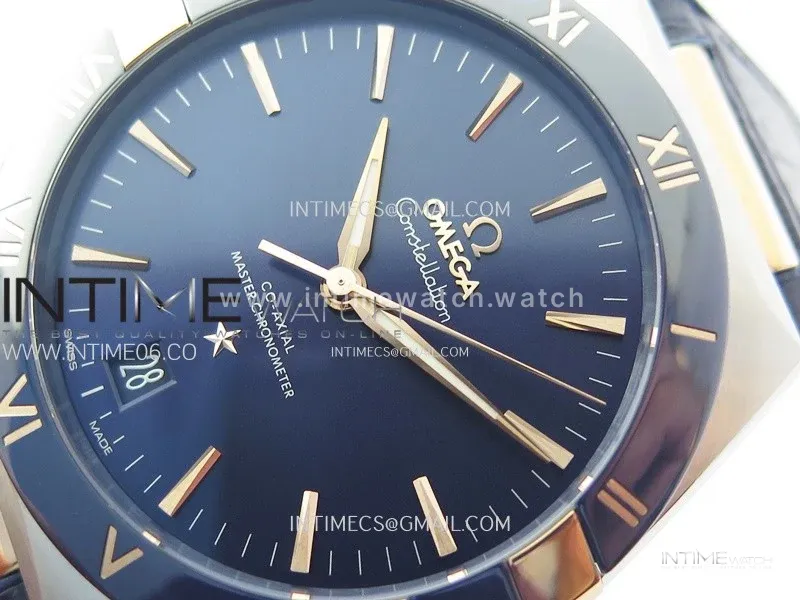 Constellation 41mm RG/Blue Ceramic Bezel VSF 1:1 Best Edition Blue Dial on Blue Gummy Strap A8900
