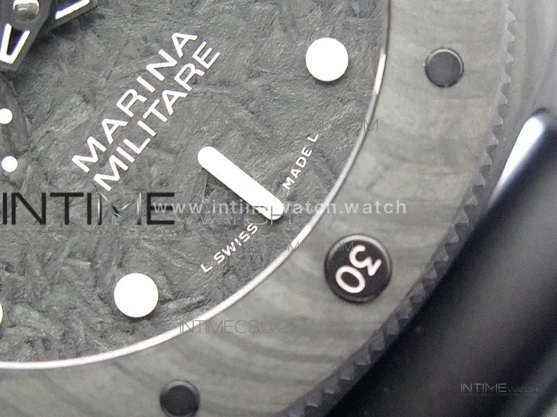 PAM979 Carbotech VSF 1:1 Best Edition Carbon Dial on Rubber Strap P.9010 Clone (Free Leather Strap)