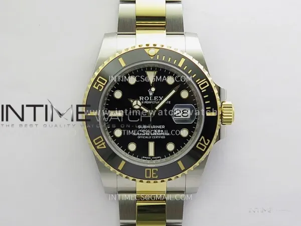 Submariner 116613 LN 904L SS/YG Gain Weight 3WF 1:1 Best Edition Black Dial On 904L SS/YG Bracelet DD3135
