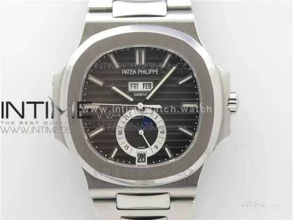 NAUTILUS 5726/1A-014 SS GRF 1:1 BEST EDITION GRAY DIAL WORKING ANNUAL CALENDARON SS BRACELET A.324