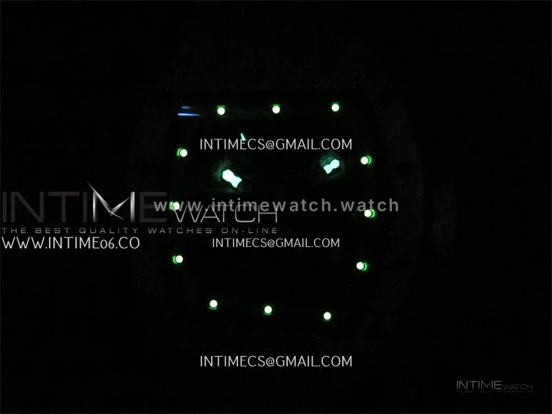 RM061 White Ceramic Umi Office 1:1 Best Edition Green skeleton White Rubber Strap RMUL2 Super Clone (Free Sprung)