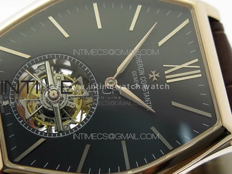 Malte Tourbillon RG VCR Best Edition Black Dial on Black Croco Leather Strap