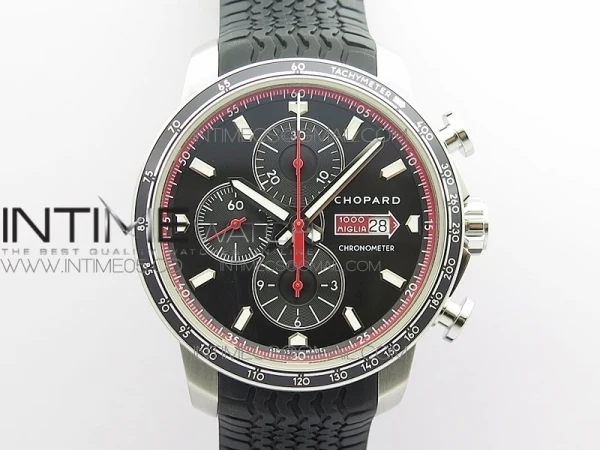 Mille Miglia 168571 SS A7F 1:1 Best Edition Black Dial On Black Rubber Strap A7750 to Cal.107179