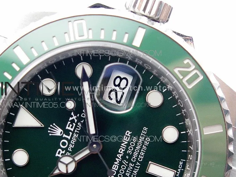 Submariner 116610 LV Green Ceramic 904L SS Case ZF 1:1 Best Edition Green Dial On 904L SS Bracelet VR3135