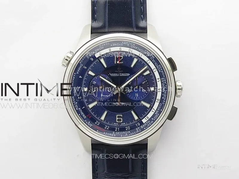 Polaris Chrono SS HKF Best Edition Blue Dial on Blue Leather Strap A752A