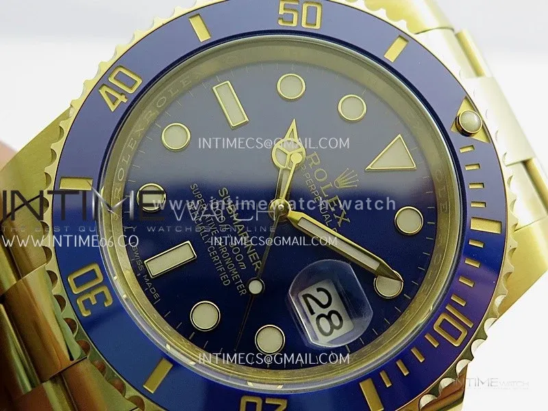 Submariner 116618LB Blue Ceramic Bezel YG VSF 1:1 Best Edition Blue Dial On YG Bracelet DD3135