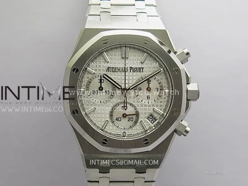 Royal Oak Chrono 26240 SS V2 ZF 1:1 Best Edition Silver Dial On SS Bracelet SA4401 Super Clone (Free Sprung)