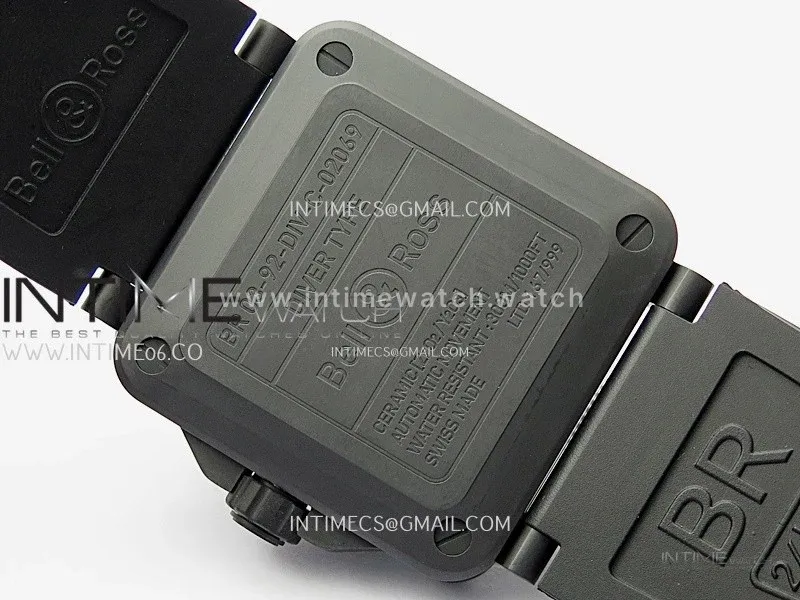 Instruments BR03A-D Ceramic M+F 1:1 Best Edition Green Lumed Dial on Rubber Strap MIYOTA 9015 (Free Nylon Strap) V3