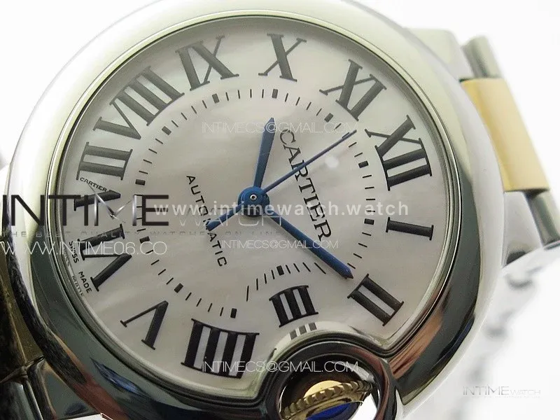 Ballon Bleu 33mm SS/RG 3KF 1:1 Best Edition White MOP Dial on SS Bracelet A076