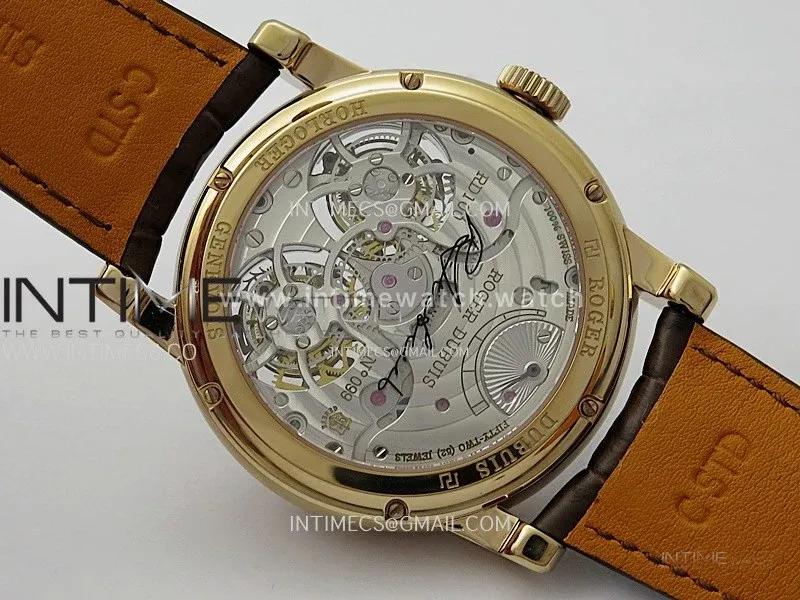 Hommage RG YSF Silver Dial On Black Croco Leather Strap Double Tourbillon