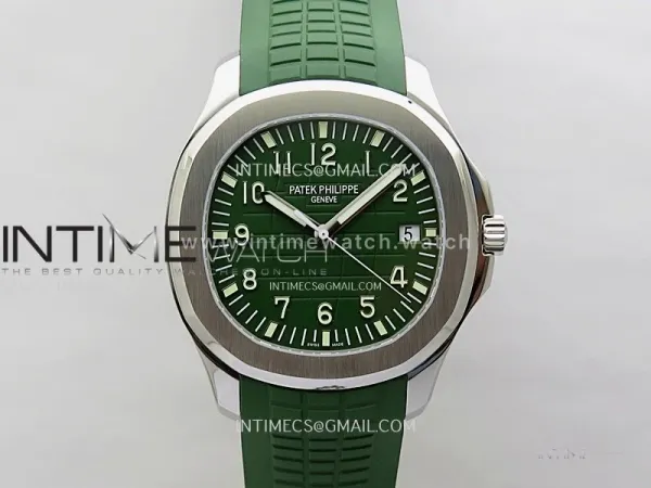 Aquanaut Jumbo 5168G-001 SS PPF 1:1 Best Edition Green Dial on Green Rubber Strap Super Clone 26-330 V2