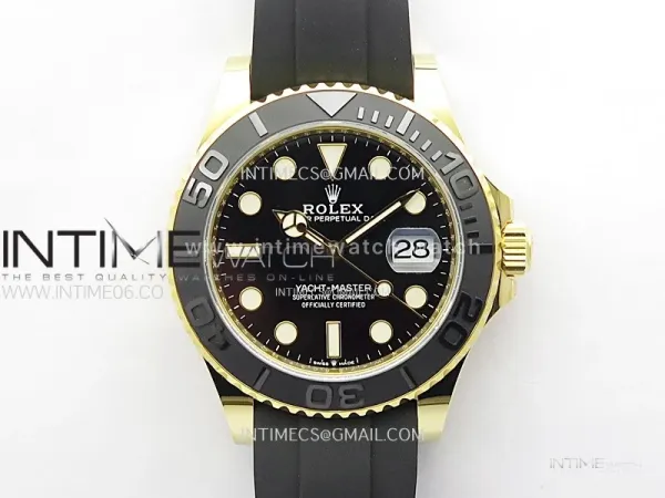 Yacht-Master 226658 Gain Weight YG/Tungsten WF 1:1 Best Edition Black Ceramic Bezel on Oysterflex Rubber Strap VS3235