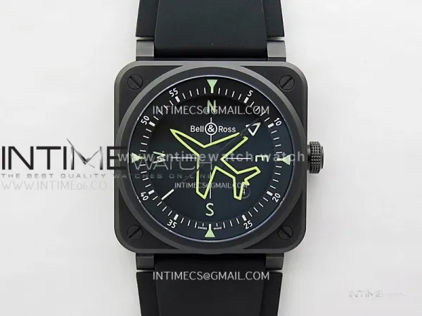 Instruments BR03A-CPS-CE Ceramic M+F 1:1 Best Edition Black Dial On Rubber Strap A2892 (Free Nylon Strap And Tool)