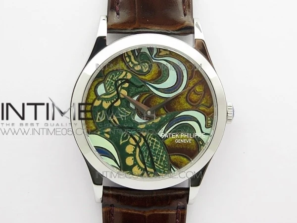 Classic 5077P-102 SS Case FLF Best Edition Real Enamel Dial 2 Brown Leather strap Cal.240