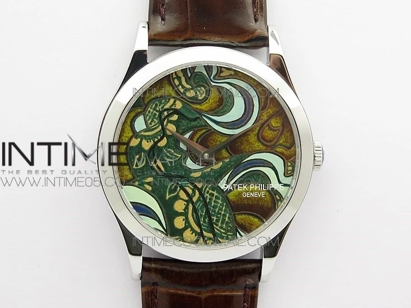 Classic 5077P-102 SS Case FLF Best Edition Real Enamel Dial 2 Brown Leather strap Cal.240