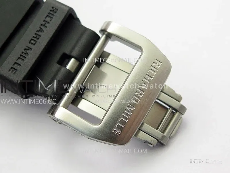 RM021-02 Real Tourbillon Black Carbon RMF Best Edition Skeleton Dial on Black Rubber Strap